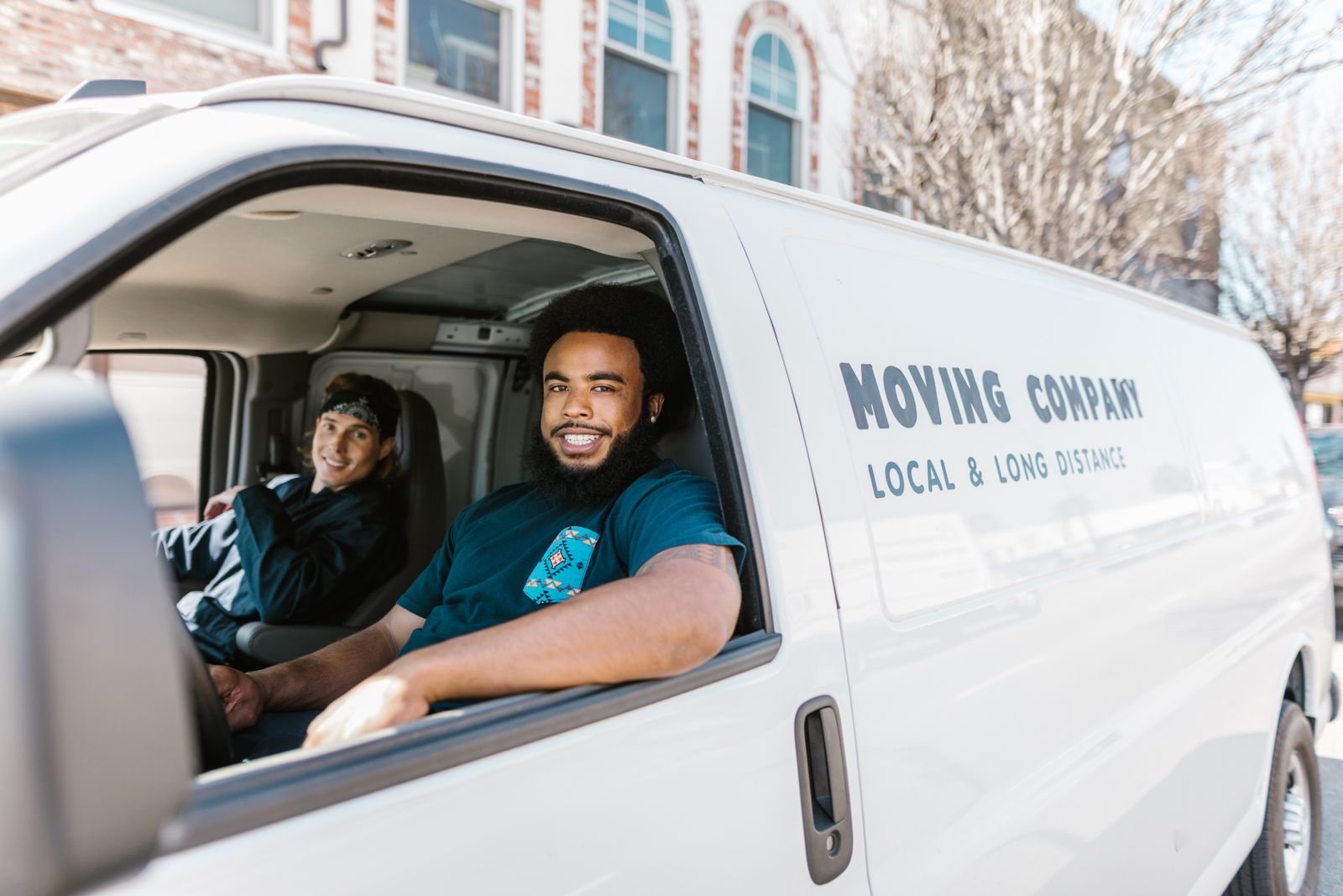 Harbour City removalists at their van outside the Alexandria depot